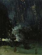 James Abbott Mcneill Whistler nocturne i svart och guld den fallande raketen oil on canvas